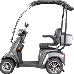 GreenStreet Elektromobil E-Mover Deluxe 1000 W 20 km/h dunkelgrau inkl. Topcase und Dach
