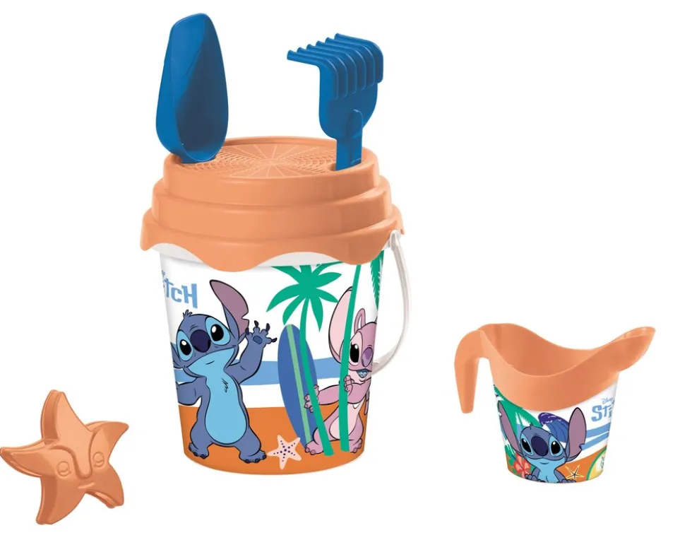 Happy People - Disney Stitch - Strandset Eimer Schaufel Gießkanne Sandspielzeug Sandform Förmchen