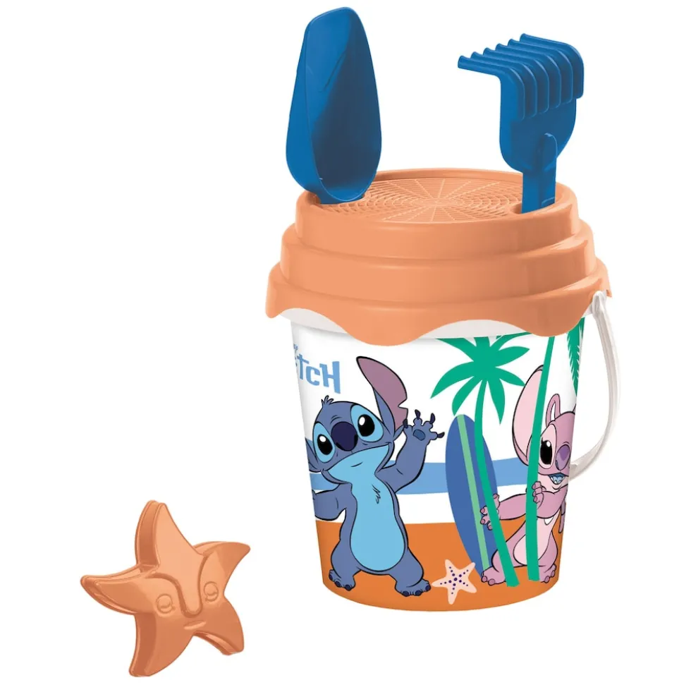 Happy People - Disney Stitch - Strandset Eimer Schaufel Gießkanne Sandspielzeug Sandform Förmchen