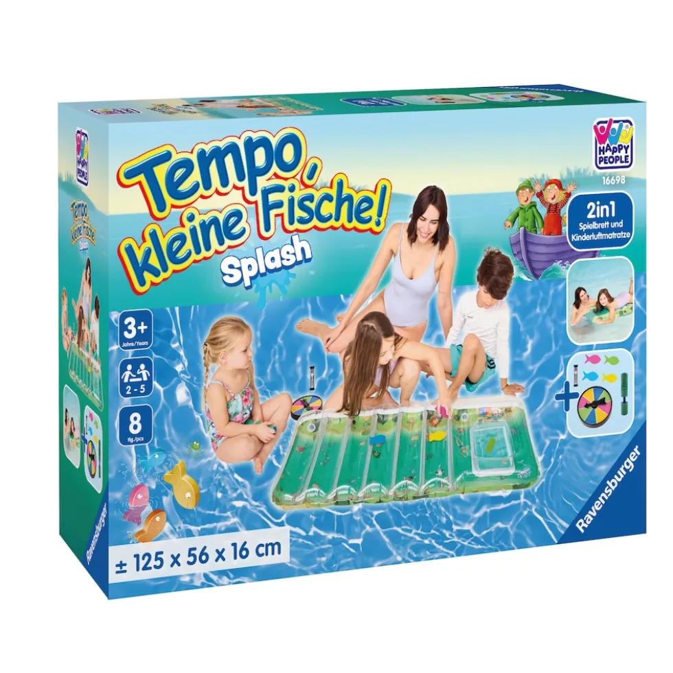 Happy People 16698 - Tempo kleine Fische! Kinderluftmatratze - Das Wettschwimmen gegen die Zeit