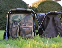 highfeld® Sitzrucksack Ansitzrucksack mit Hocker camouflage Campinghocker Angelhocker Falthocker