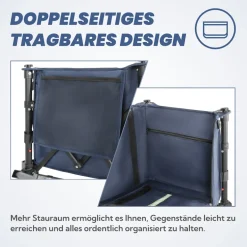 HOMECALL Bollerwagen Handwagen (Erweiterbare Kapazität, bis 100KG, 120L), Für Einkaufen, Camping, Garten, Dogs-Dunkelblau