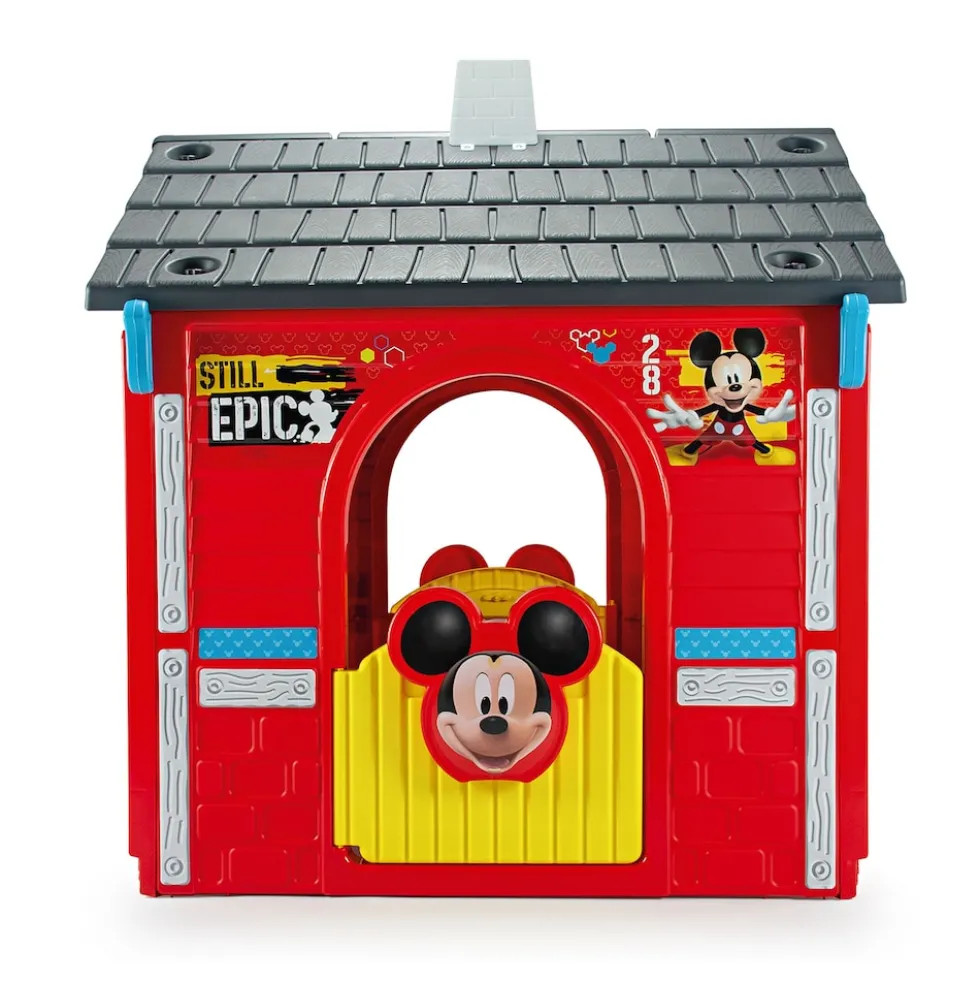 INJUSA Disney Mickey Mouse Spielhaus für Kinder ab 3-6 Jahren – Kinderhaus Spielzeughaus mit Fenster, Tür & Außentheke