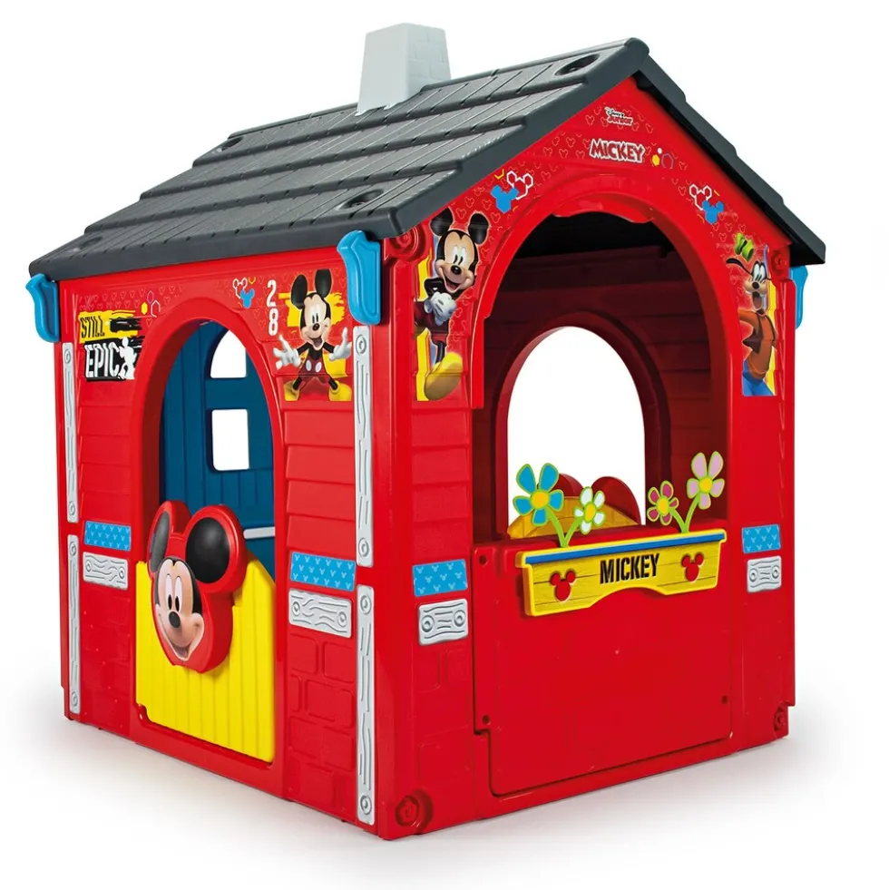 INJUSA Disney Mickey Mouse Spielhaus für Kinder ab 3-6 Jahren – Kinderhaus Spielzeughaus mit Fenster, Tür & Außentheke