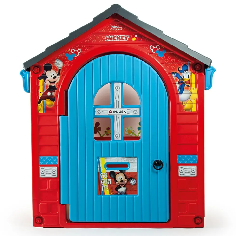 INJUSA Disney Mickey Mouse Spielhaus für Kinder ab 3-6 Jahren – Kinderhaus Spielzeughaus mit Fenster, Tür & Außentheke