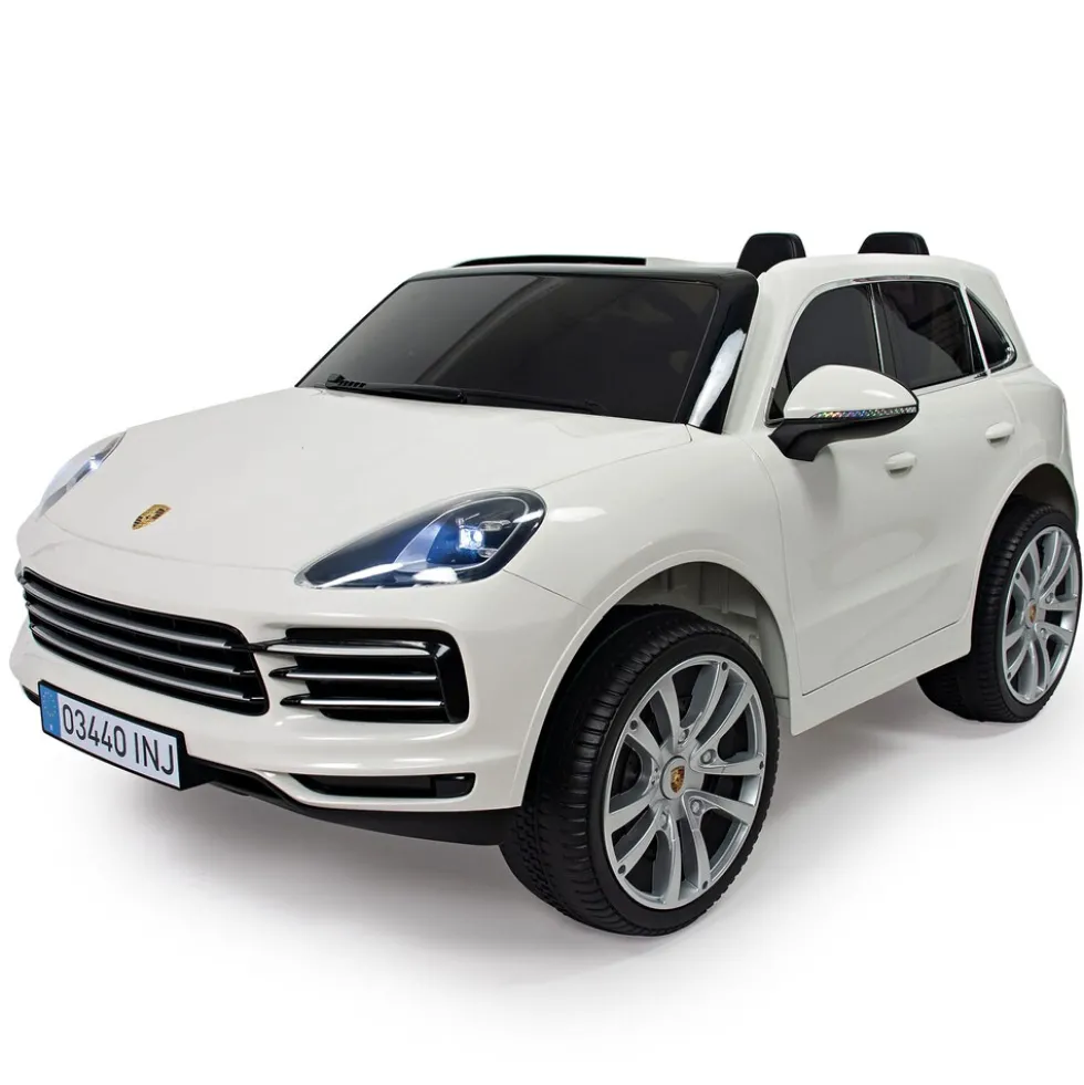 INJUSA Porsche Cayenne 12V Elektroauto für Kinder ab 3 Jahren – Elegantes SUV-Spielzeugauto mit Fernbedienung, Licht & Sound