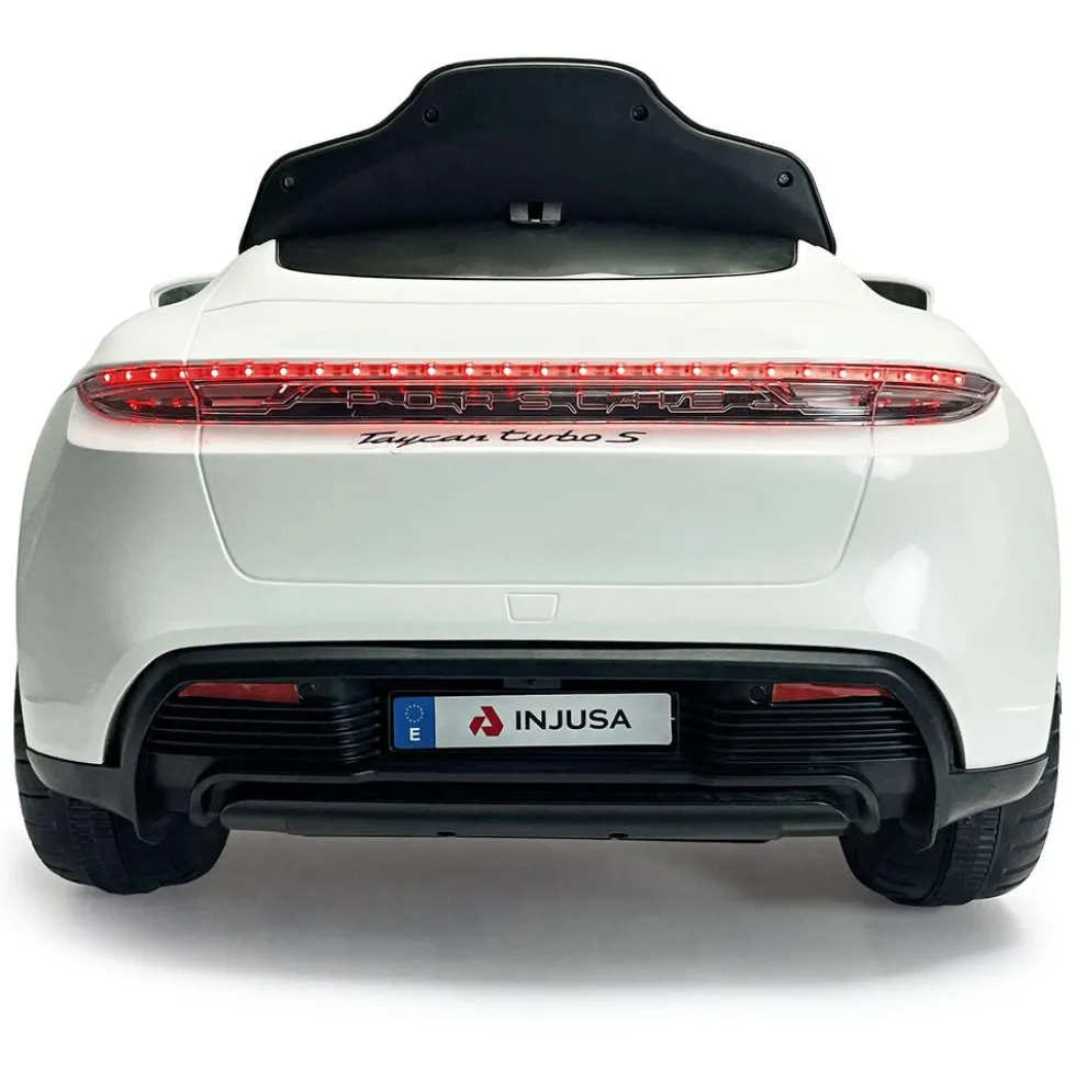 INJUSA Porsche Taycan 12V Elektroauto für Kinder ab 3 Jahren – Luxus Kinderauto mit Licht & Sound