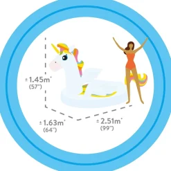 INTEX 57291EU - Mega Unicorn Island XXL Schwimmtier 287x193x165cm Pool Einhorn