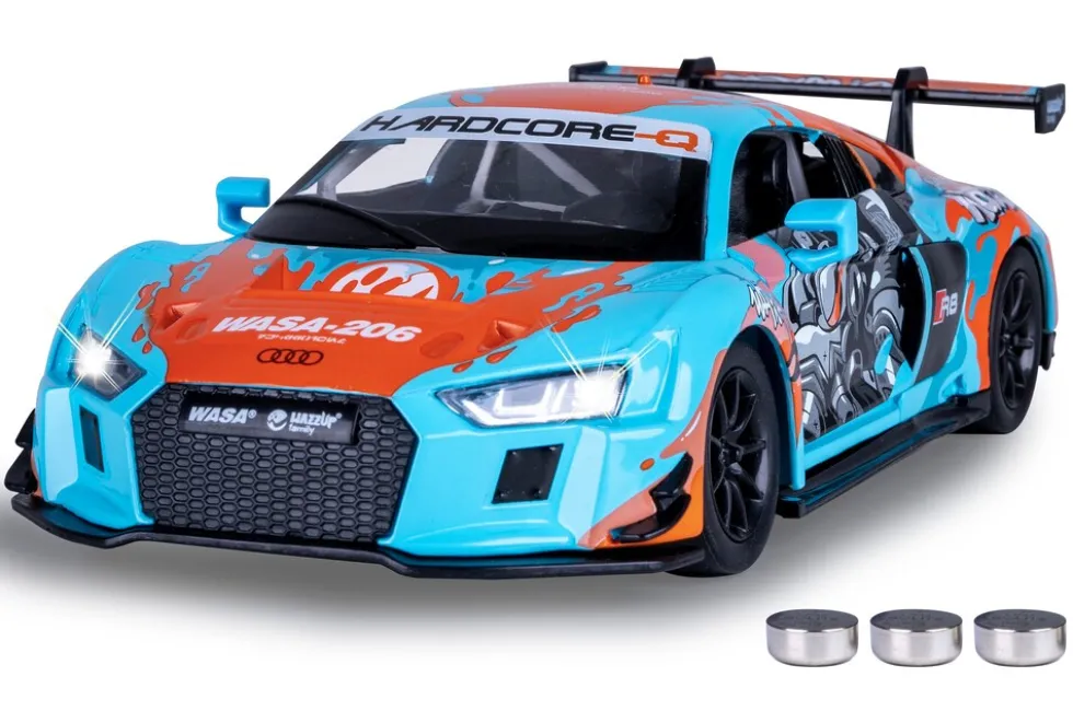 JAMARA Audi R8 LMS Diecast 1:24 blau inkl. Knopfzellen
