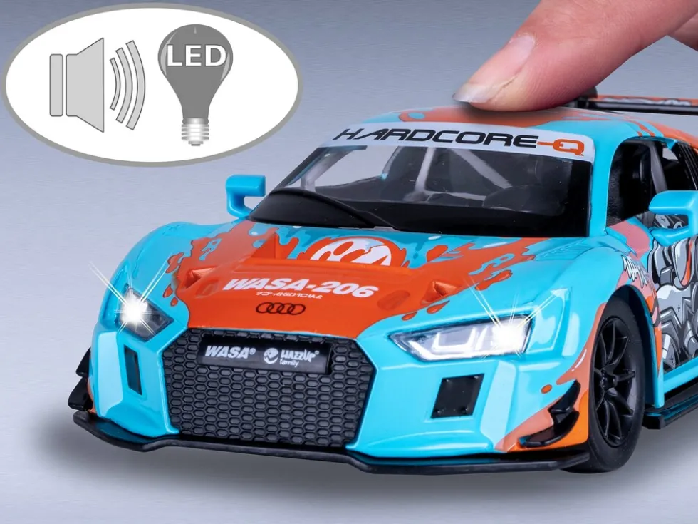 JAMARA Audi R8 LMS Diecast 1:24 blau inkl. Knopfzellen