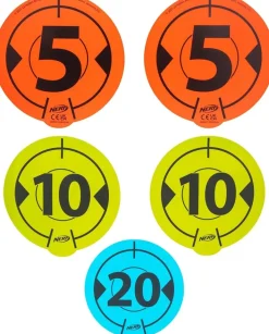 Jazwares - Nerf Zielscheiben - Wall-to-Wall Targets (5er Pack) Wandziele Pistole Pfeile Ziel Schießen