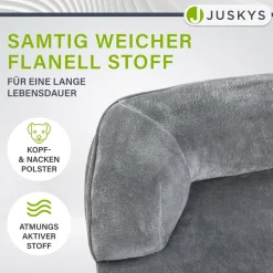 Juskys Hundebett Sheena M - 72 x 60 cm - orthopädisch & flauschig - Bezug abnehmbar & waschbar
