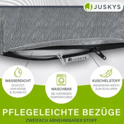 Juskys Hundebett Sheena M - 72 x 60 cm - orthopädisch & flauschig - Bezug abnehmbar & waschbar