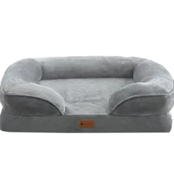 Juskys Hundebett Sheena M - 72 x 60 cm - orthopädisch & flauschig - Bezug abnehmbar & waschbar