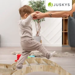 Juskys Kletterdreieck Movario Klein - Indoor Klettergerüst, Kletterdreieck und Kletterbogen, Rutsche
