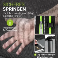 Juskys Trampolin SkyBounce S Ø 228 cm – Gartentrampolin mit PowerSpring Sprungfedern & Leiter