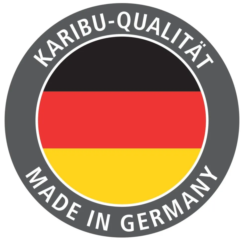 Karibu Doppelschaukel Felix mit Klettergerüst und Rutsche rot