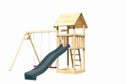 Karibu Spielturm Lotti Satteldach + Rutsche + Doppelschaukel
