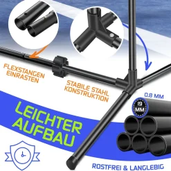 KESSER® Badmintonnetz, Tennisnetz | 300cm | 400cm | 500 cm | Federballnetz 3-Fach-Höhenverstellbar, Set bestehend aus Netz, 3x Feder- & Tennisball, stabilem Eisen-Gestell, Transporttasche, Indoor & Outdoor