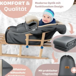 KIDIZ® Babyfußsack Baby Fußsack Winterfußsack Babyschale mit Reißverschluss Kuschelsack Babydecke Kinderwagen waschbar verschließbarer Kopfteil, Tasche, passend für alle Kinderwagen