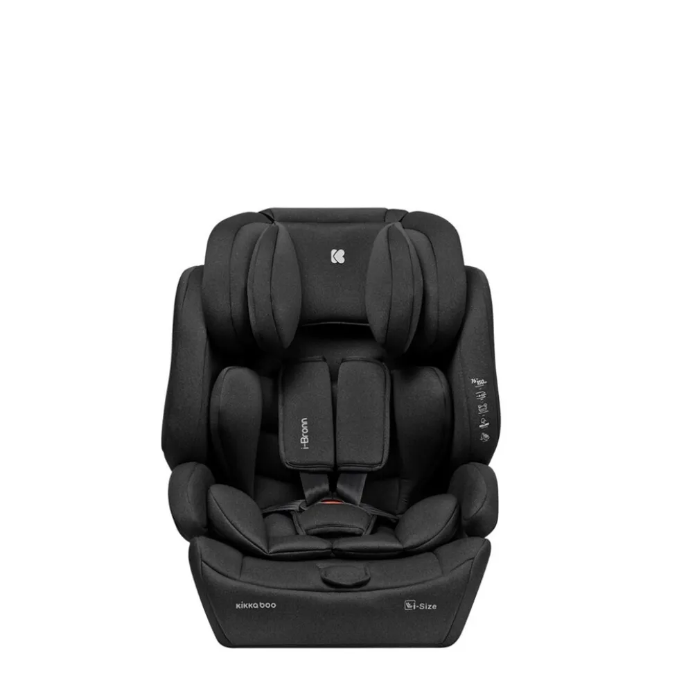 Kikkaboo Kindersitz I-Bronn i-Size (76-150cm) Isofix, Top Tether, Kissen, Gurt schwarz
