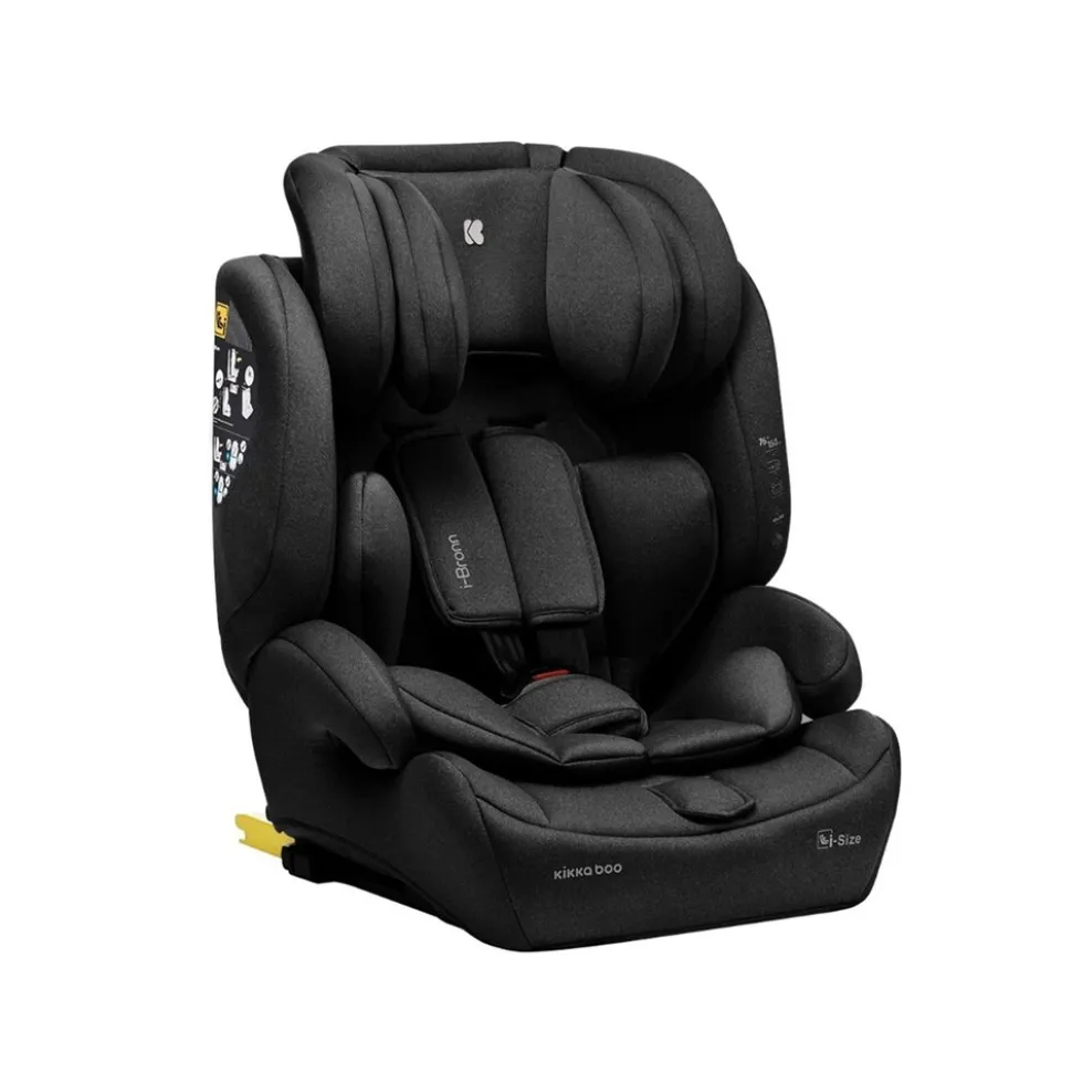 Kikkaboo Kindersitz I-Bronn i-Size (76-150cm) Isofix, Top Tether, Kissen, Gurt schwarz