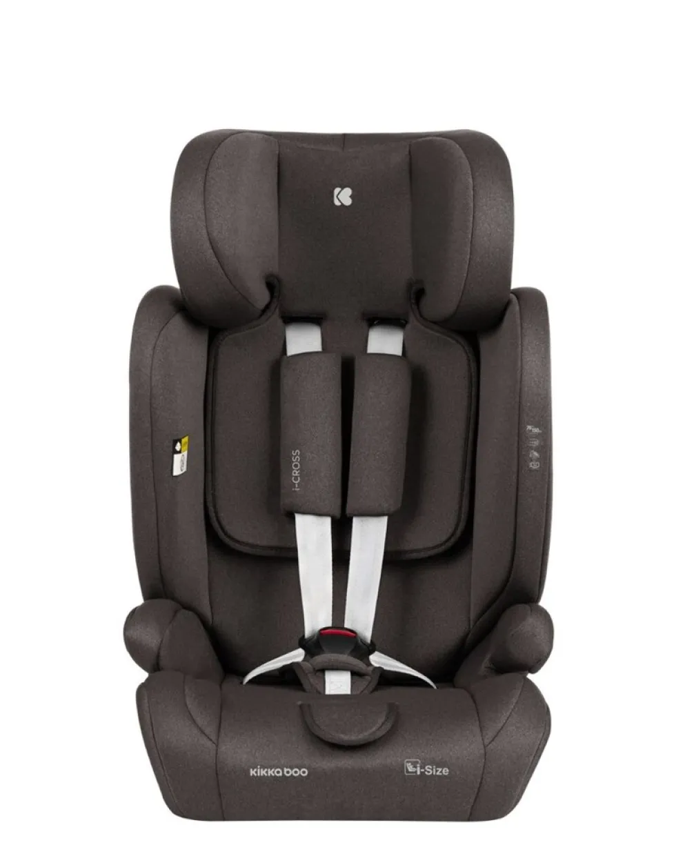 Kikkaboo Kindersitz i-Cross i-Size (76-150cm) Isofix Top Tether Kopfstütze Gurt braun
