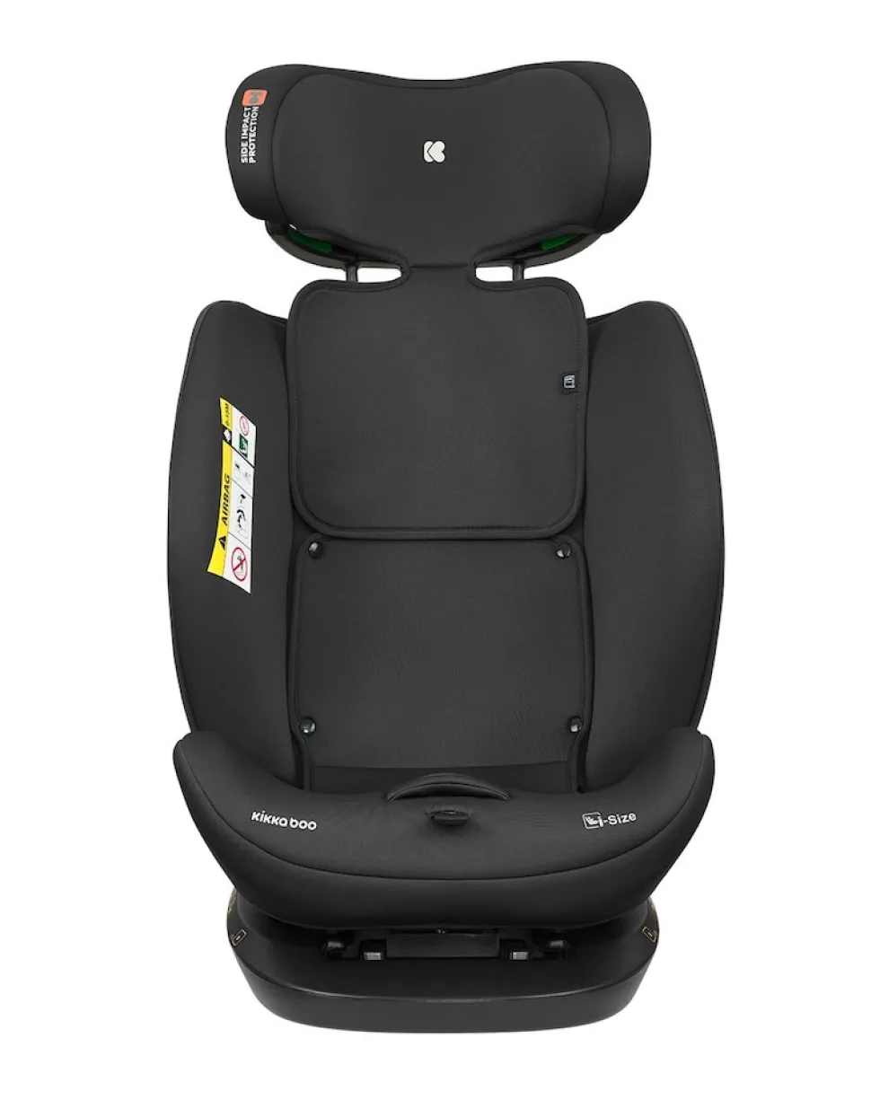 Kikkaboo Kindersitz i-Explore i-Size (40 - 150 cm) verstellbare Kopfstütze, Gurt schwarz uni