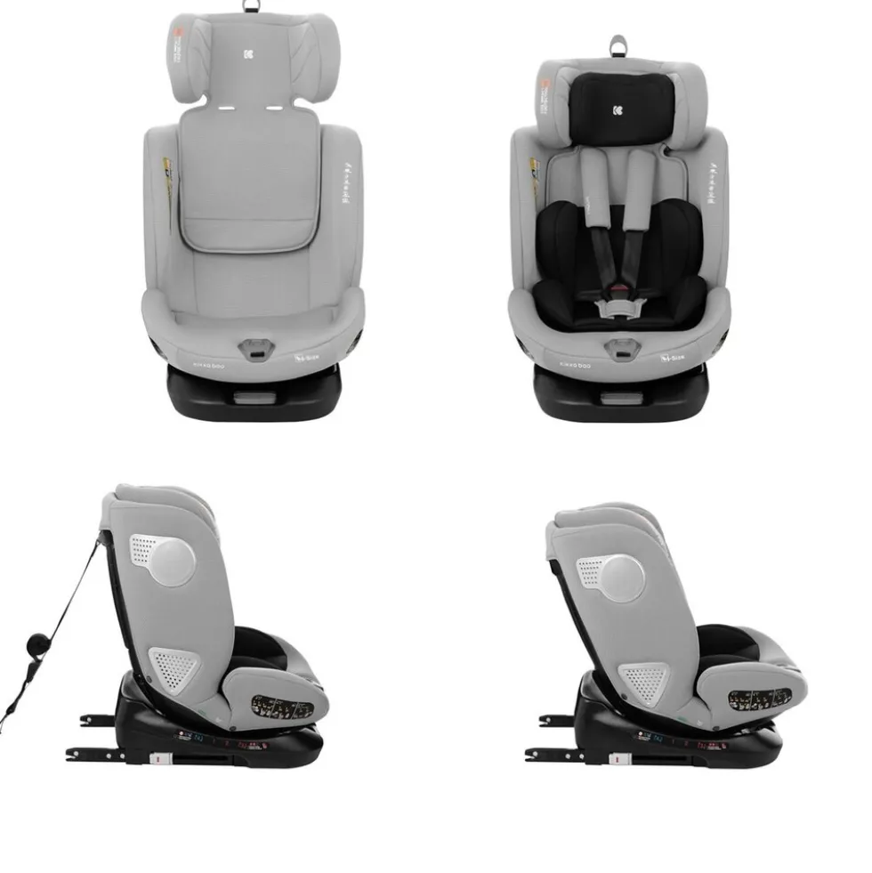 Kikkaboo Kindersitz i-Moove i-Size (40-150cm) Isofix 360-Grad-Drehung Kopfstütze hellgrau