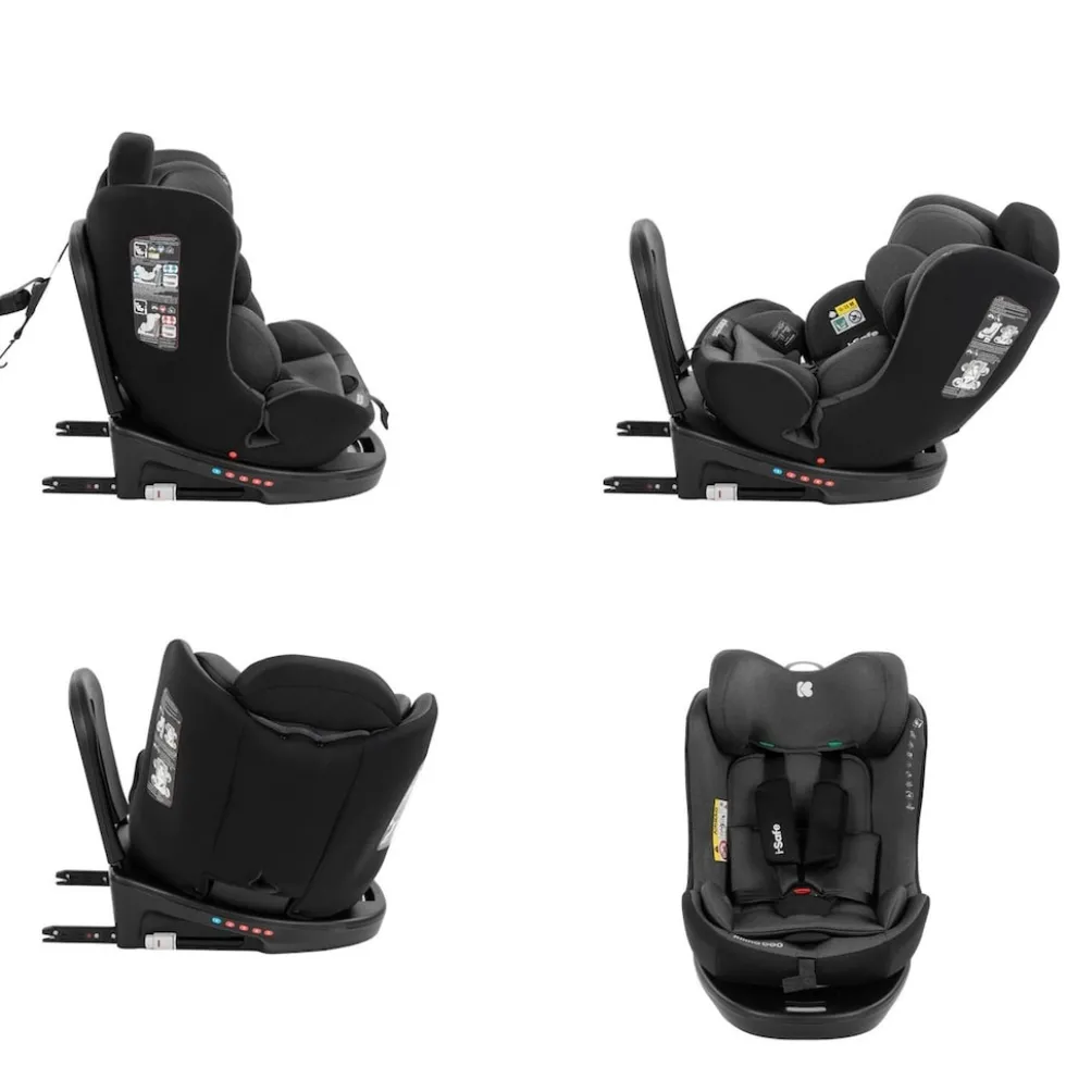 Kikka boo Kindersitz i-Safe, i-Size (40-150 cm) Isofix, Top-Tether, verstellbar dunkelgrau