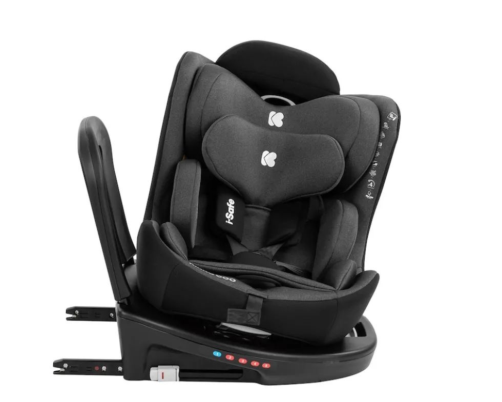 Kikka boo Kindersitz i-Safe, i-Size (40-150 cm) Isofix, Top-Tether, verstellbar dunkelgrau