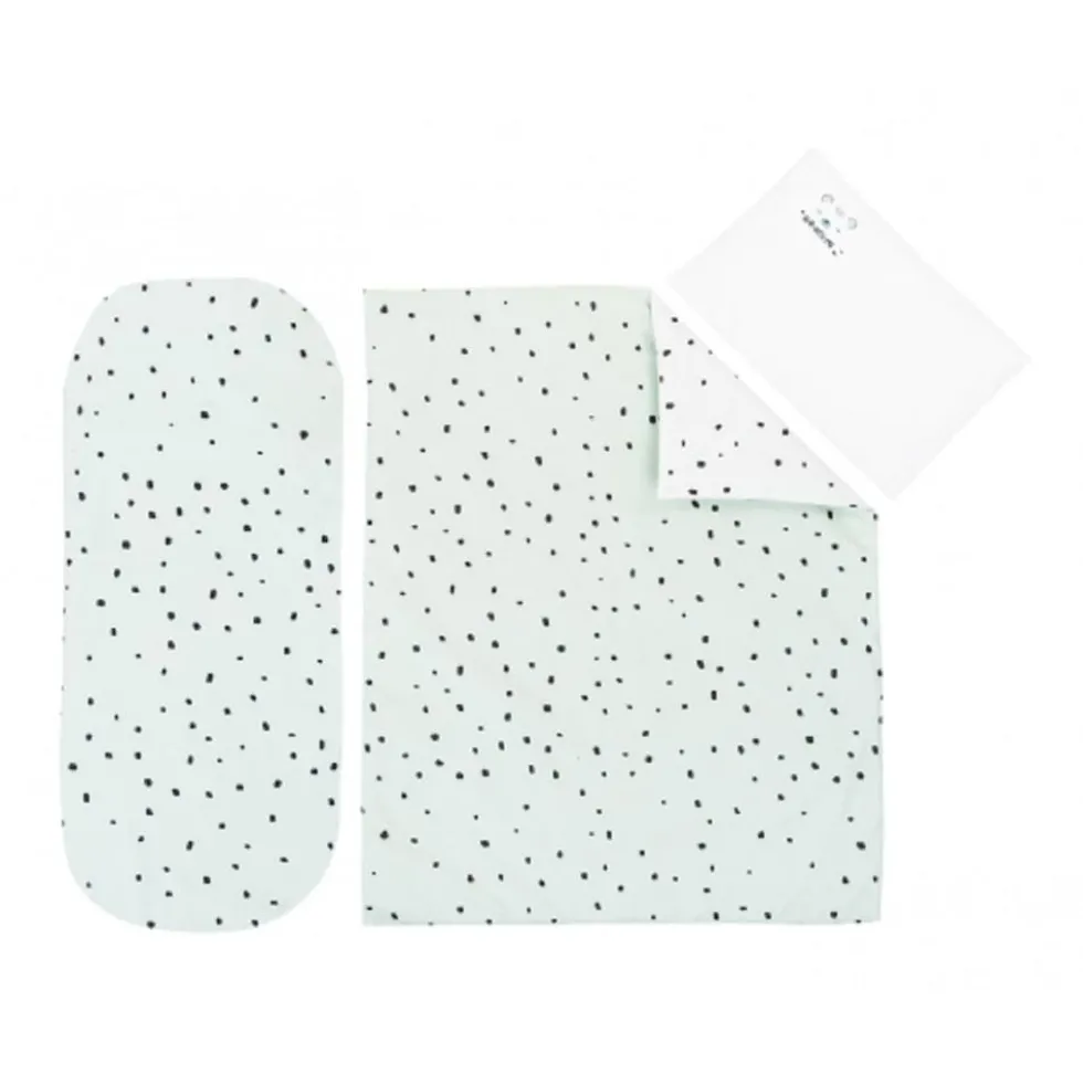 Kikkaboo Kinderwagen Bettwäsche-Set Bär 6tlg Decke 80 x 60 Kissen 35 x 26 Laken grün