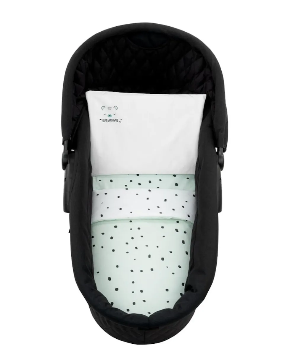 Kikkaboo Kinderwagen Bettwäsche-Set Bär 6tlg Decke 80 x 60 Kissen 35 x 26 Laken grün