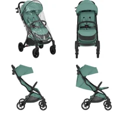Kikkaboo Kinderwagen Buggy Cloe bis 22 kg Aluminiumrahmen faltbar Getränkehalter dunkelgrün
