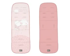 Kikkaboo Kinderwagen-Einlage Kindermotive, beidseitig verwendbar, Sitzauflage rosa