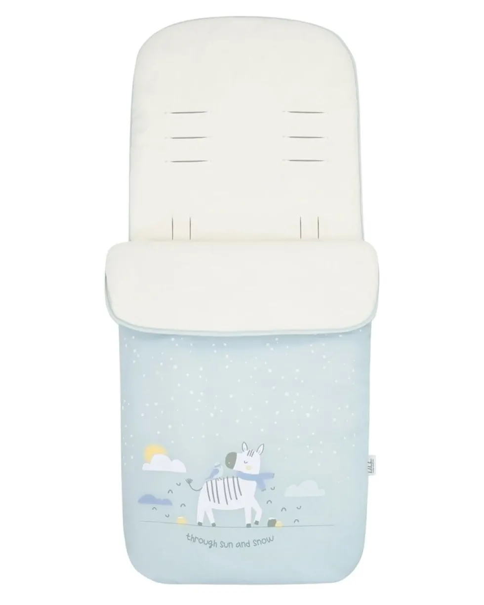 Kikkaboo Kinderwagen Fußsack Polar Friends Reißverschluss warmes Fleecefutter hellblau
