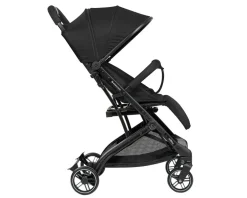 Kikkaboo Kinderwagen Miley mit Fußsack, Fußstütze verstellbar, klappbar, Korb schwarz gemustert