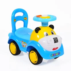 Kinderauto, Rutscher Laufhilfe Super Car lustiges Design, Melodien, Rückenlehne blau
