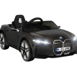 Kinder-Elektroauto BMW i4, Fernbedienung, LED-Beleuchtung, Soft-Start-Funktion (Schwarz)