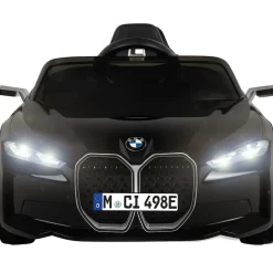 Kinder-Elektroauto BMW i4, Fernbedienung, LED-Beleuchtung, Soft-Start-Funktion (Schwarz)