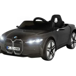 Kinder-Elektroauto BMW i4, Fernbedienung, LED-Beleuchtung, Soft-Start-Funktion (Schwarz)