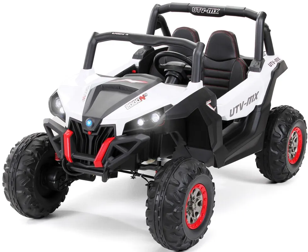 Kinder-Elektroauto UTV Buggy MX Allrad 4x4 (Schwarz Weiß)