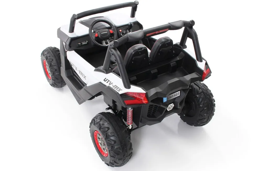Kinder-Elektroauto UTV Buggy MX Allrad 4x4 (Schwarz Weiß)