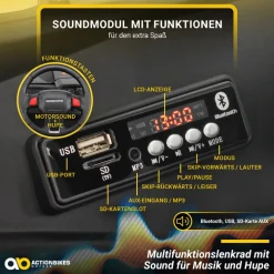 Kinder-Elektroauto UTV Buggy MX Allrad 4x4 (Schwarz Weiß)