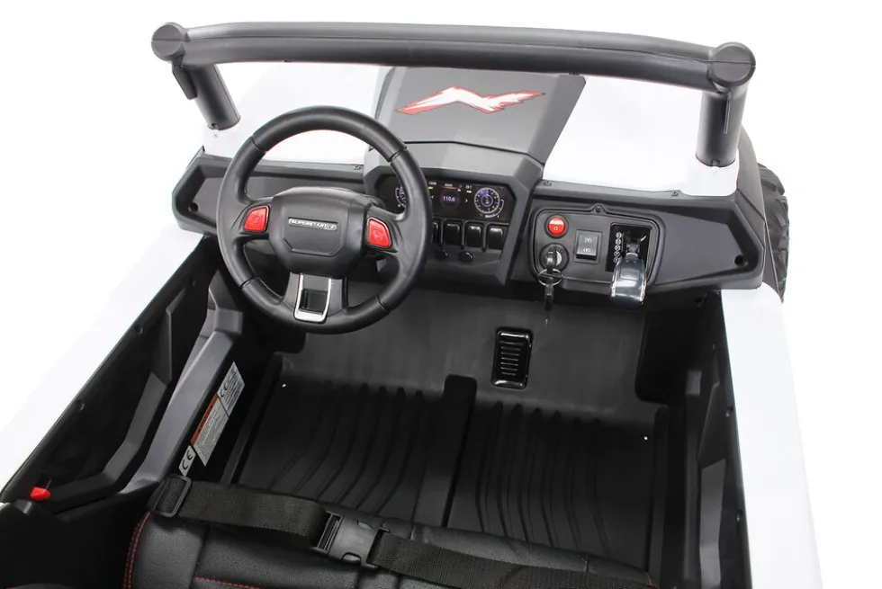Kinder-Elektroauto UTV Buggy MX Allrad 4x4 (Schwarz Weiß)