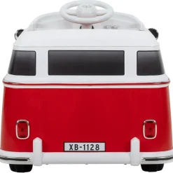 Kinder-Elektroauto VW T1 Camper Bus, Bremsautomatik, 3-5 km/h, Soft-Start, LED, Fernbedienung