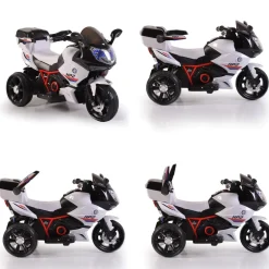Kinder Elektromotorrad HP2 FB-6187, mit Musikfunktion, Spielzeugkorb, ab 3 Jahre schwarz