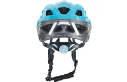 Kinder-Fahrradhelm, stoßfeste Hartschaum-Innenschale, LED-Licht, reflektierende Gurtbänder und 5 Reflektionsstreifen, Größe: 53-55 cm, Farbe: türkis
