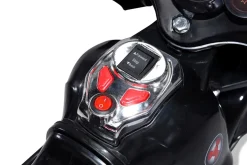 Kindermotorrad C051, Kinder-Elektro-Motorrad mit 12-Watt-Motor, LED-Scheinwerfer, 2-Gang-Getriebe (Schwarz)