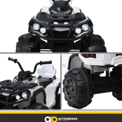 Kinderquad Bumper, Kinder-Elektroauto mit Fernbedienung, 70 Watt, Stoßdämpfer, Bremsautomatik, LED (Weiß)
